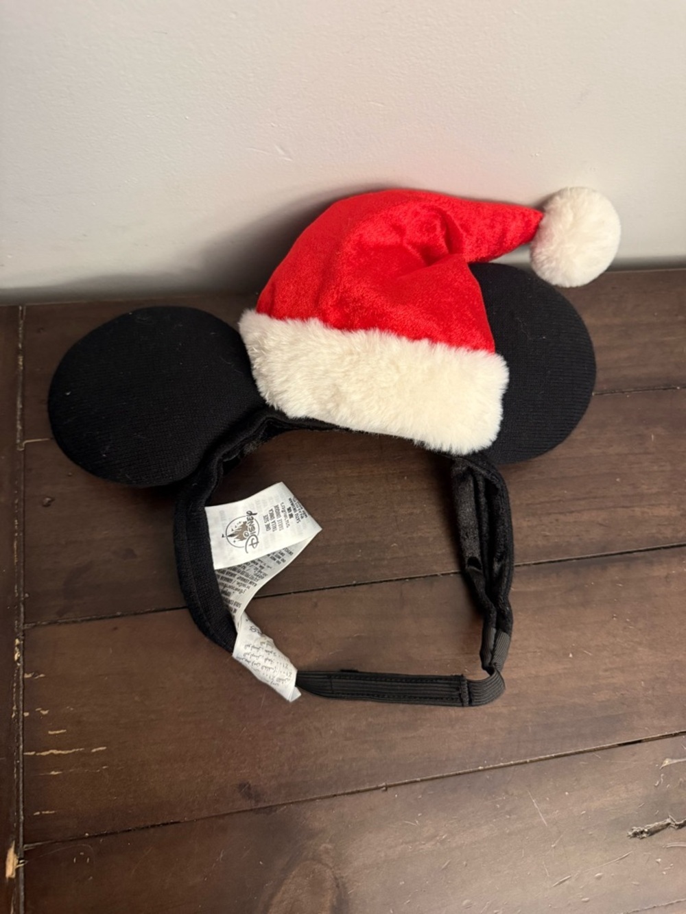 Disney Mickey Mouse Santa Hat Ears Headband One Size Christmas Holiday